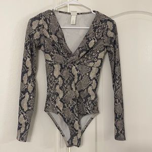 H&M snakeskin body suit